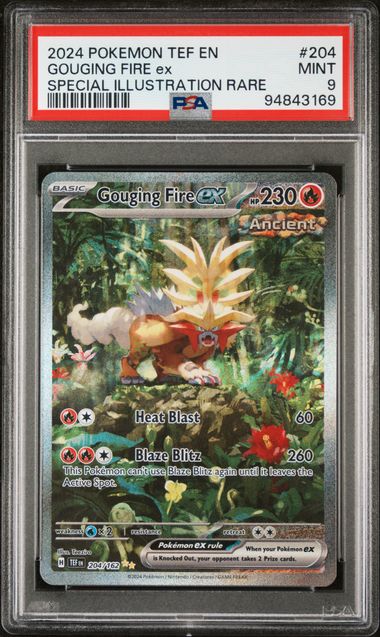 PSA Gouging Fire ex #204 Pokemon 2024 TFN EN MINT 9