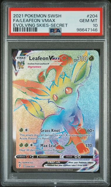 PSA FA/Leafeon Vmax #204 Pokemon SWSH GEM MT10