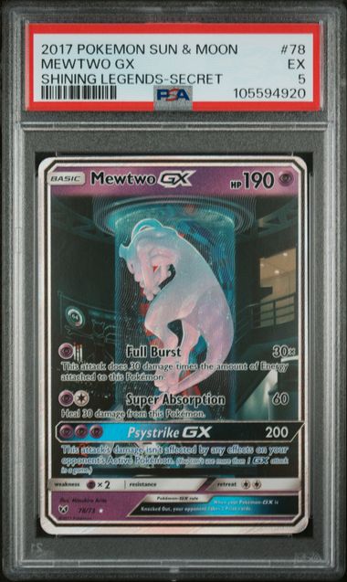 PSA Mewtwo GX #78 Pokemon 2017 Sun & Moon EX 5