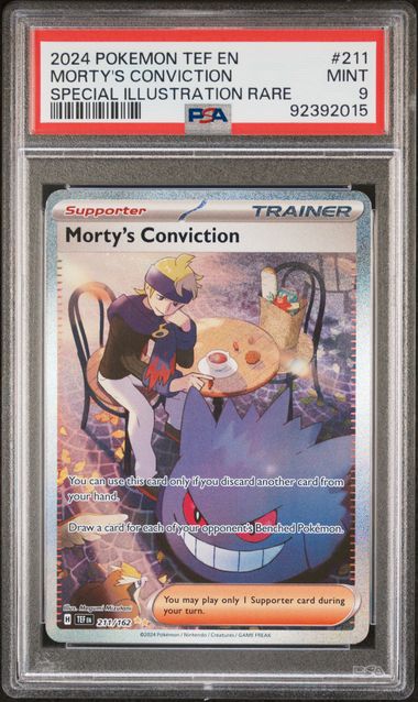 PSA (92392015) Pokemon Ten EN #211, Morty's Conviction Special Illustration Rare, Mint 9