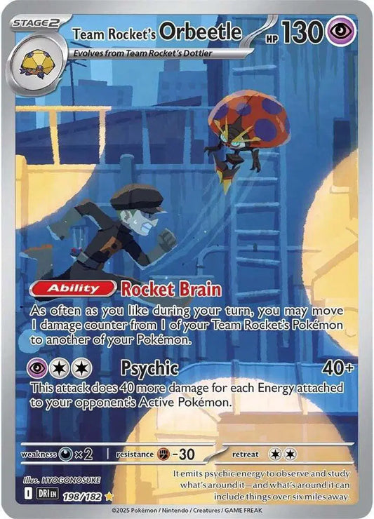 Team Rocket's Orbeetle Illustration Rare 198/182 Destined Rivals - Near mint-mint (NM-MT)