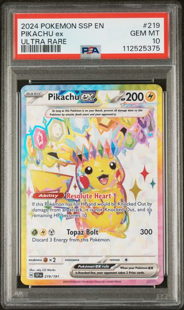 2024 POKEMON SSP EN-SURGING SPARKS #219 PIKACHU ex ULTRA RARE