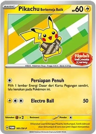 Indonesian Pikachu Berkemeja Batik (ID) Miscellaneous Cards & Products Promo 101/SV-P