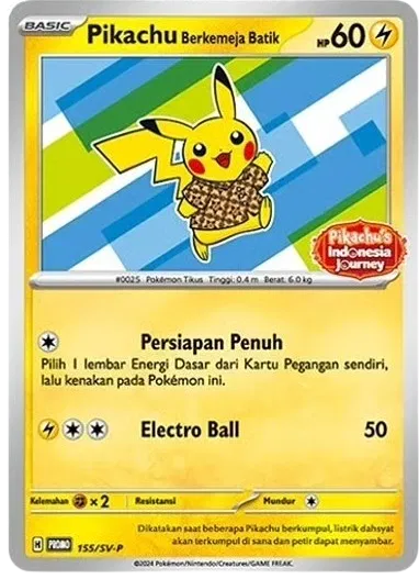 Indonesian Pikachu Berkemeja Batik (ID) Miscellaneous Cards & Products Promo 155/SV-P