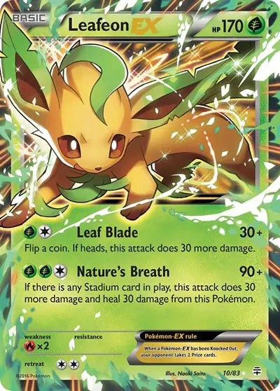 Leafeon EX Pokemon Ultra Rare 10 Generations