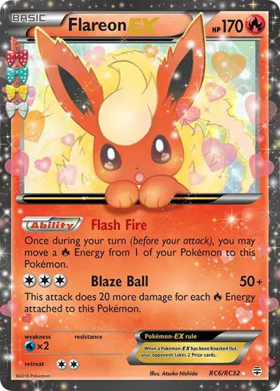 Flareon EX Pokemon Ultra Rare RC6 Generations: Radiant Collection