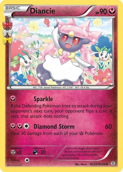 Diancie Pokemon Uncommon RC22 Generations: Radiant Collection
