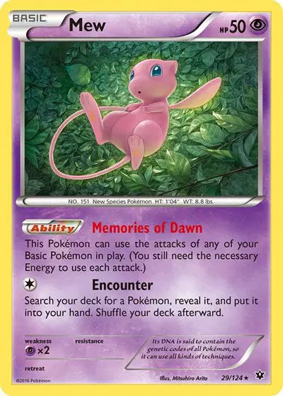 Mew Holo Rare 29 XY - Fates Collide