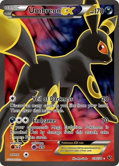 Umbreon EX (Full Art) Ultra Rare 119 XY - Fates Collide