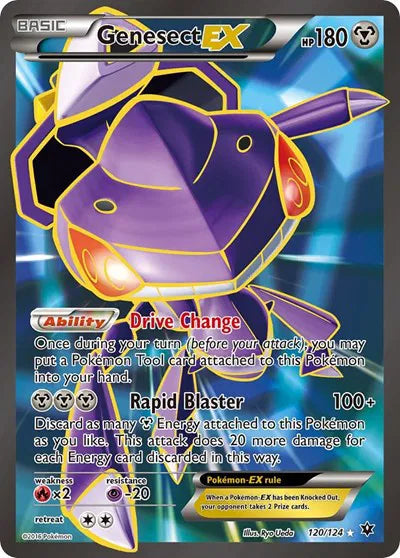 Genesect EX (Full Art) Pokemon Ultra Rare 120 XY - Fates Collide - Lightly-Played