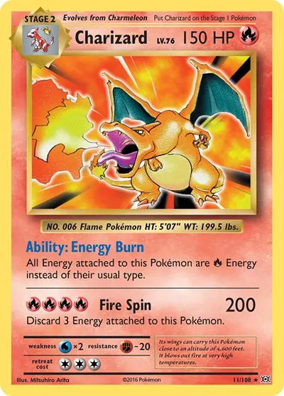 Charizard Pokemon Holo Rare 11 Evolutions (reverse holo)