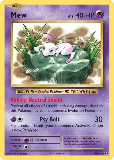 Mew Evolutions Holo Rare 53/108