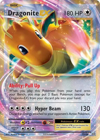 Dragonite EX Pokemon Ultra Rare 72/108 Evolutions