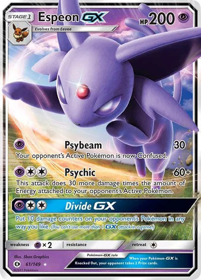 Espeon GX Sun & Moon Base Set Ultra Rare 61