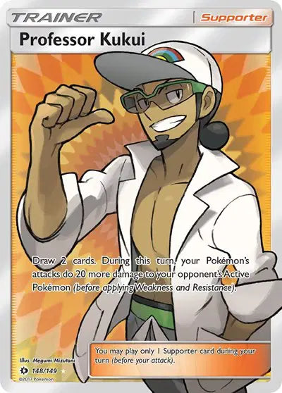 Professor Kukui (Full Art) Ultra Rare 148 Sun & Moon Base Set
