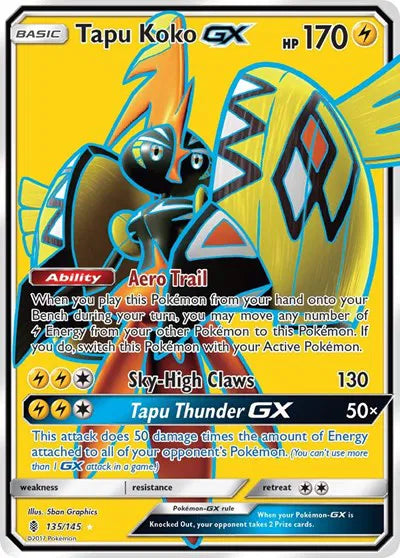 Tapu Koko GX (Full Art) Guardians Rising Ultra Rare 135/145