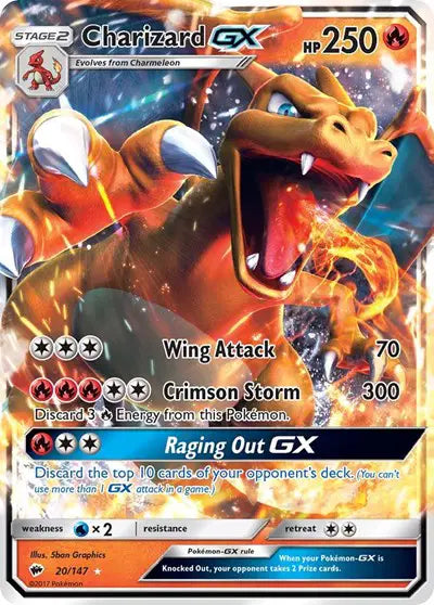 Charizard GX Ultra Rare 20/147 Burning Shadows