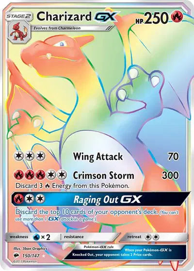 Charizard GX (Secret) Pokemon Secret Rare 150/147 Burning Shadows