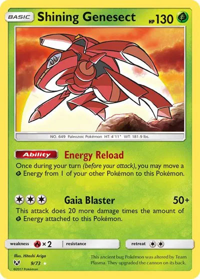 Shining Genesect Shining Legends Shiny Holo Rare 9