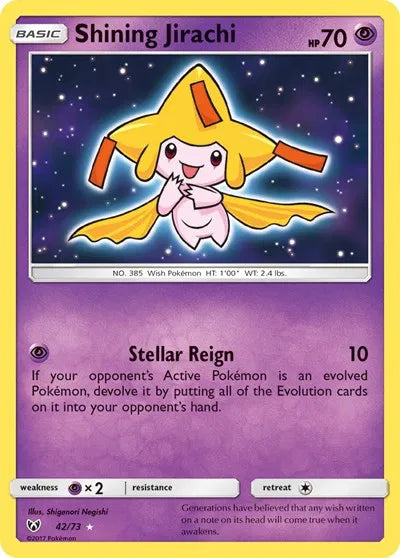 Shining Jirachi Shining Legends Shiny Holo Rare 42