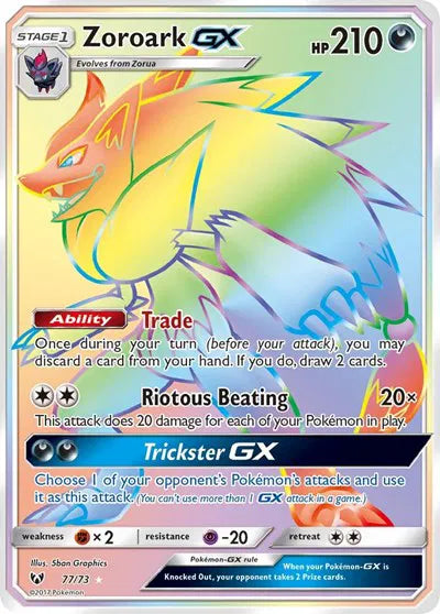 Zoroark GX (Secret) Pokemon Secret Rare 77 Shining Legends