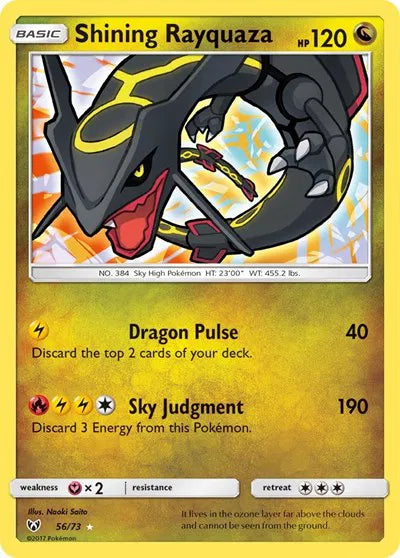 Shining Rayquaza Shining Legends Shiny Holo Rare 56