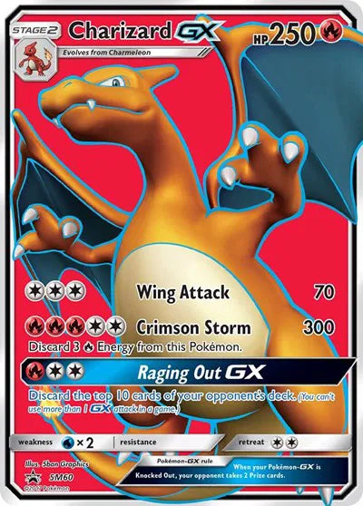Charizard GX Pokemon Promo SM60 Sun & Moon Promo - Light Played