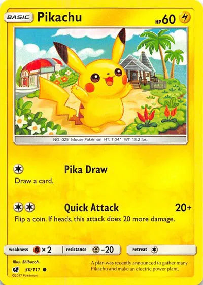 Pikachu Crimson Invasion Common 30/111 (Reverse Holo)