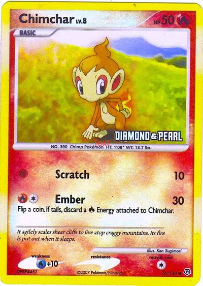 Chimchar (Diamond & Pearl) Burger King Promos Promo 76
