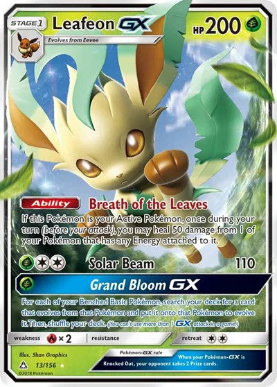 Leafeon GX Ultra Prism Ultra Rare 13/156