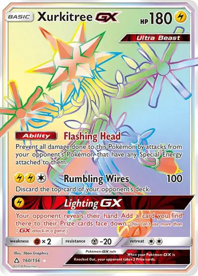 Xurkitree GX (Secret Rare) Pokemon 160/156 Ultra Prism
