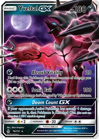 Yveltal GX Ultra Rare 79 Forbidden Light