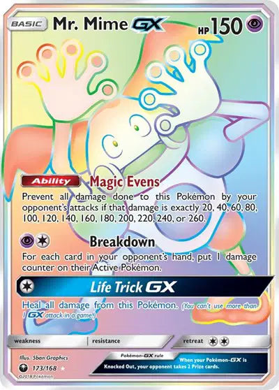 Mr. Mime GX (Secret) Pokemon Secret Rare 173 Celestial Storm