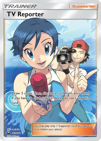TV Reporter (Full Art) Pokemon Ultra Rare 167 Celestial Storm