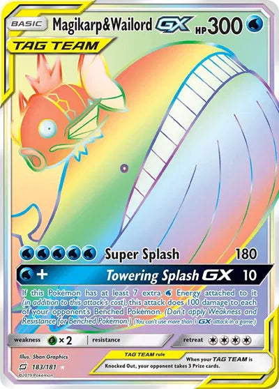 Magikarp & Wailord GX (Secret) Team Up Secret Rare 183