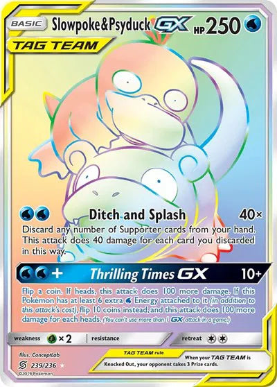 Slowpoke & Psyduck GX (Secret) Unified Minds Secret Rare 239/236