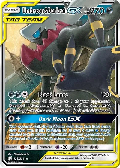 Umbreon & Darkrai GX Unified Minds Ultra Rare 125/236