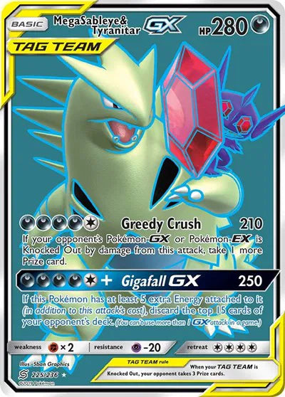 Mega Sableye & Tyranitar GX (Full Art) Unified Minds Ultra Rare 225/236