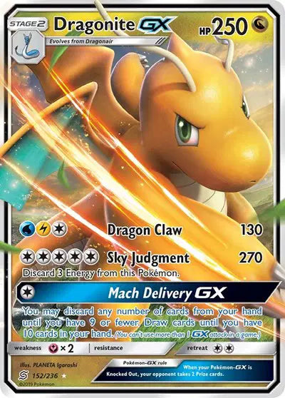 Dragonite GX Pokemon Ultra Rare 152/236 Unified Minds