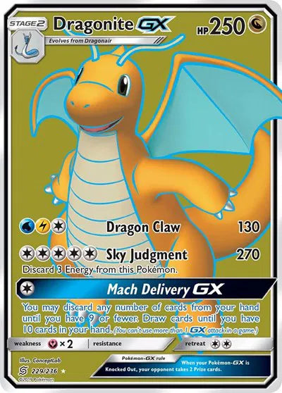 Dragonite GX (Full Art) Pokemon Ultra Rare 229/236 Unified Minds