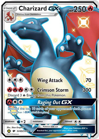Charizard GX Hidden Fates: Shiny Vault Shiny Holo Rare SV49/SV94