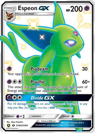 Espeon GX Hidden Fates: Shiny Vault Shiny Holo Rare SV60/SV94