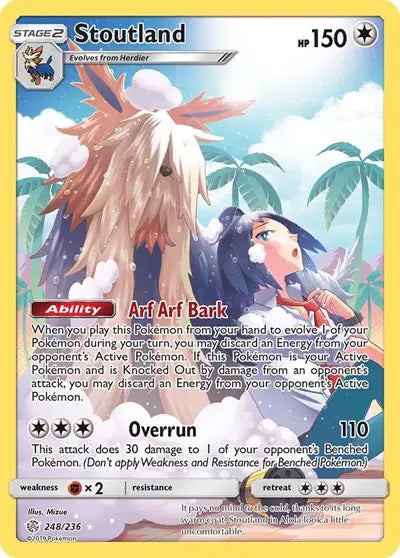 Stoutland (Secret) Pokemon Secret Rare 248/236 Cosmic Eclipse