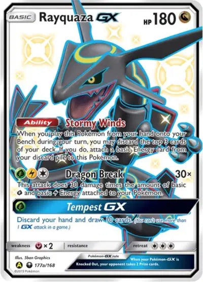 Rayquaza GX Pokemon Promo 177a/168 Alternate Art Promos