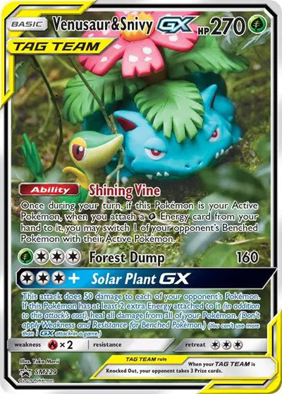 Venusaur & Snivy GX Pokemon Promo SM229 Sun & Moon Promo