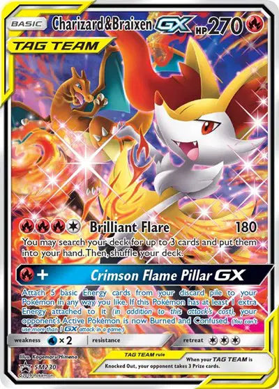 Charizard & Braixen GX Pokemon Promo SM230 Sun & Moon Promo