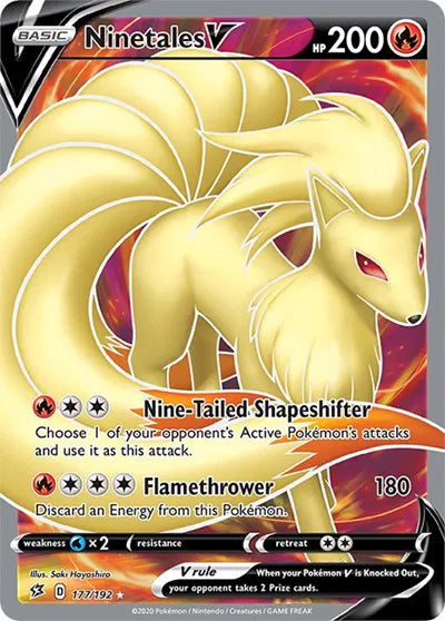 Ninetales V (Full Art) Rebel Clash Ultra Rare 177/192