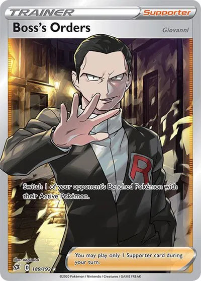 Boss's Orders (Full Art) Pokemon Ultra Rare 189/192 Rebel Clash