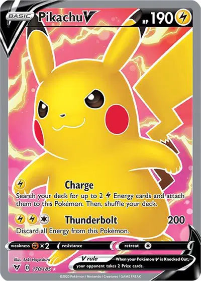 Pikachu V (Full Art) Pokemon Ultra Rare 170/185 Vivid Voltage