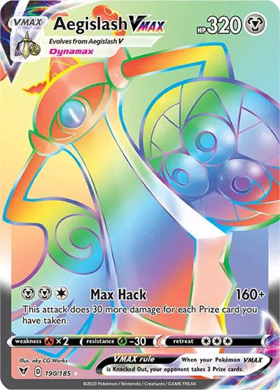 Aegislash VMAX (Secret) Vivid Voltage Secret Rare 190/185
